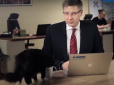 Прийшов на каву: Кіт перервав звернення мера Риги (відео)